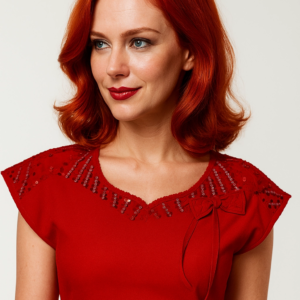 Şahinler Nakışlı Sıfır Kol bluz B349